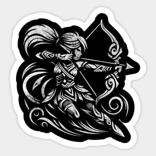 Shadow Warrior Graphic Tee | Female Mystical Archer Sticker